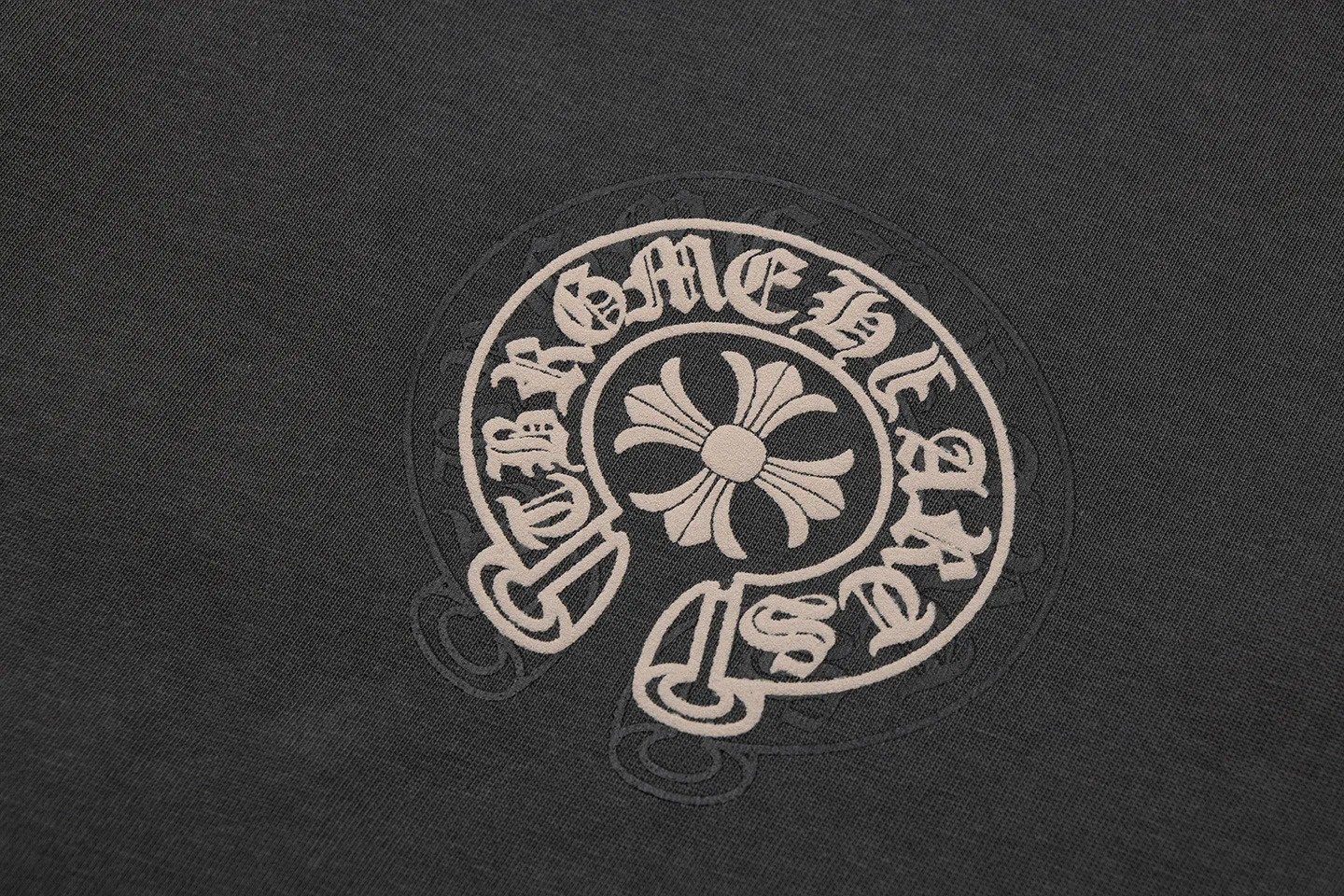 P160 Chrome Hearts Chrome Hearts Horseshoe Foam Printed Short Sleeves Size: SMLXL Color: Black White Gray
